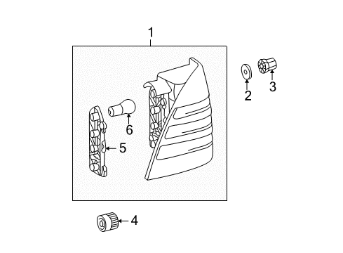 Tail Lamp Assembly Diagram for 163-820-03-64