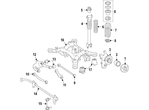 2018 Mercedes-Benz GLE550e Rear Suspension Components, Lower Control Arm, Ride Control, Stabilizer Bar