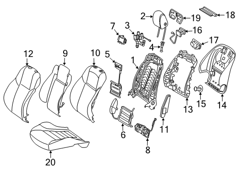 HEAD RESTRAINT GUIDE Diagram for 000-970-60-02-8T92