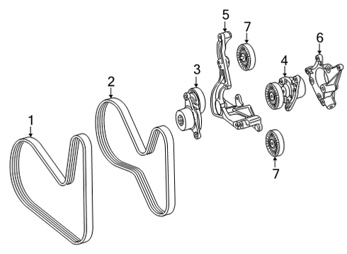 2021 Mercedes-Benz E63 AMG S Belts & Pulleys, Maintenance Diagram