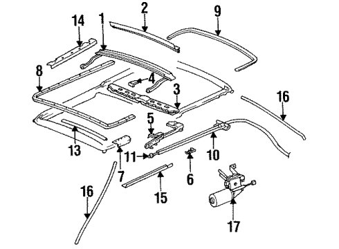 1991 Mercedes-Benz 350SD Sunroof  Diagram