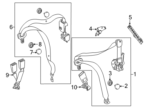 2015 Mercedes-Benz E63 AMG S Rear Seat Belts Diagram 1