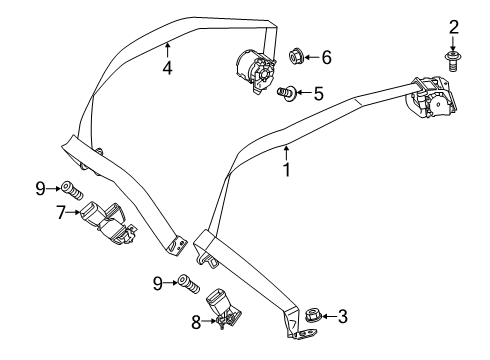 2022 Mercedes-Benz A220 Rear Seat Belts Diagram