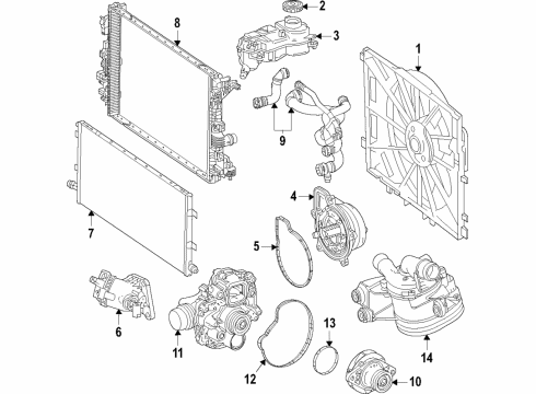 2022 Mercedes-Benz GLA45 AMG Cooling System, Radiator, Water Pump, Cooling Fan Diagram 2