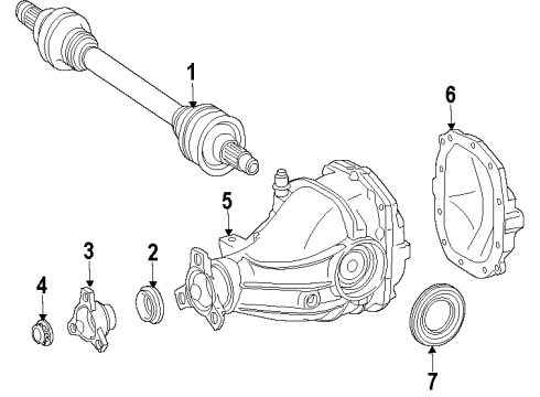 2009 Mercedes-Benz E350 Rear Axle Shafts & Differential Diagram