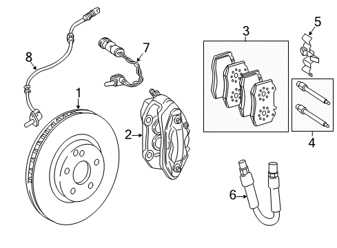 2016 Mercedes-Benz G65 AMG Brake Components, Brakes Diagram 1