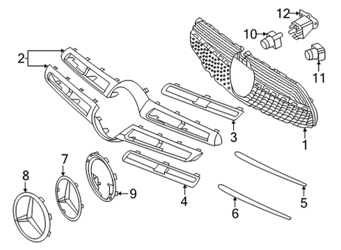 2023 Mercedes-Benz E450 Grille & Components Diagram 4