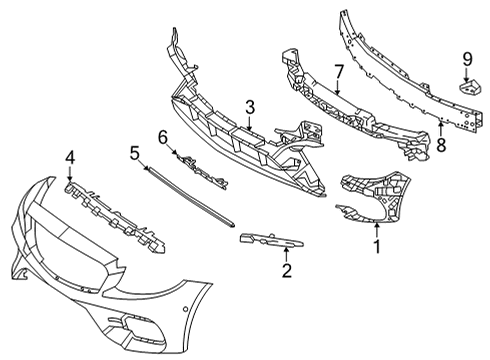 2022 Mercedes-Benz E53 AMG Bumper & Components - Front Diagram 3