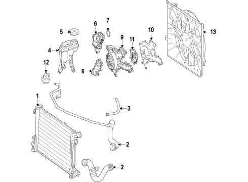 2016 Mercedes-Benz SLK350 Cooling System, Radiator, Water Pump, Cooling Fan Diagram 2