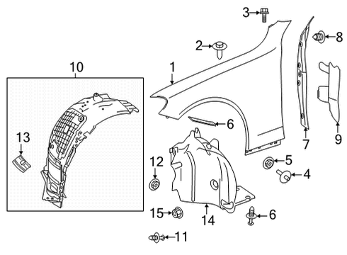 2021 Mercedes-Benz E53 AMG Fender & Components Diagram 2