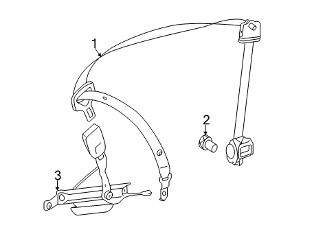 2011 Mercedes-Benz CL600 Front Seat Belts Diagram