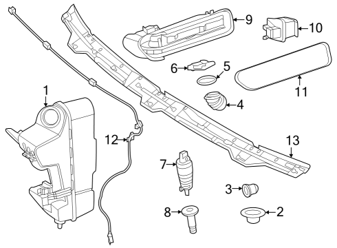 2023 Mercedes-Benz EQE AMG Washer Components Diagram