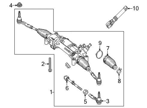 Steering Gear Diagram for 222-460-72-01-80