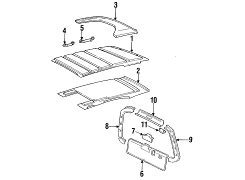 1990 Mercedes-Benz 300TE Interior Trim Diagram 1