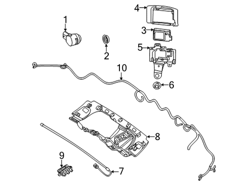 2022 Mercedes-Benz GLB35 AMG Electrical Components - Rear Bumper Diagram