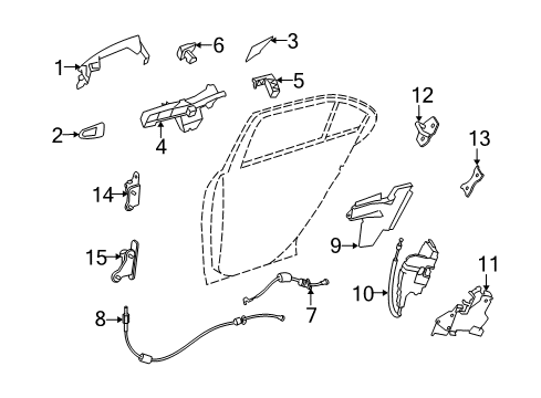 2011 Mercedes-Benz C63 AMG Rear Door Diagram 4