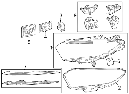 2023 Mercedes-Benz EQS 450 SUV Headlamp Components  Diagram