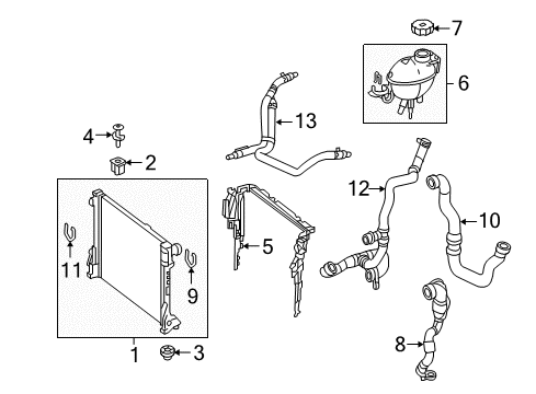 2014 Mercedes-Benz E550 Radiator & Components Diagram 1