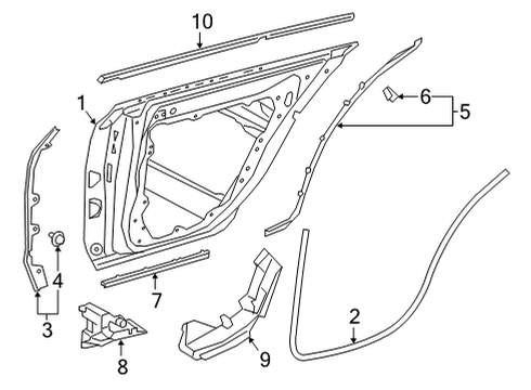 2021 Mercedes-Benz AMG GT 63 S Door & Components, Exterior Trim, Body Diagram 2