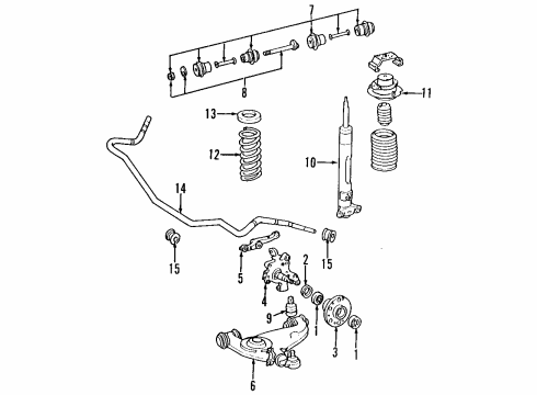 Strut Mount Diagram for 129-320-03-44