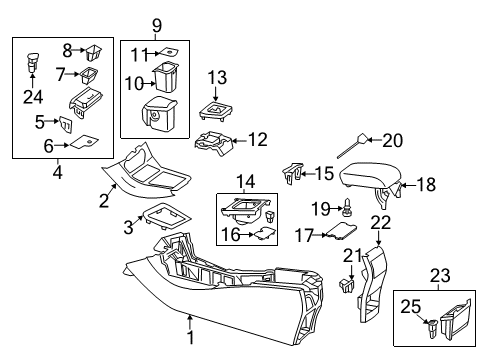 Ashtray Assembly Diagram for 117-810-24-00-9H44