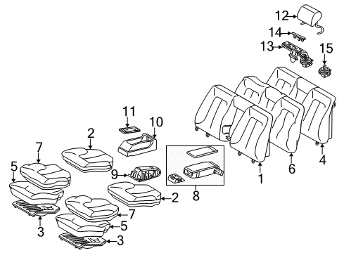 Seat Back Cover Diagram for 215-920-23-47-1B22