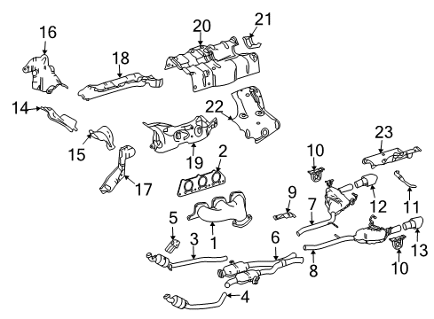 2008 Mercedes-Benz R350 Exhaust Components Diagram