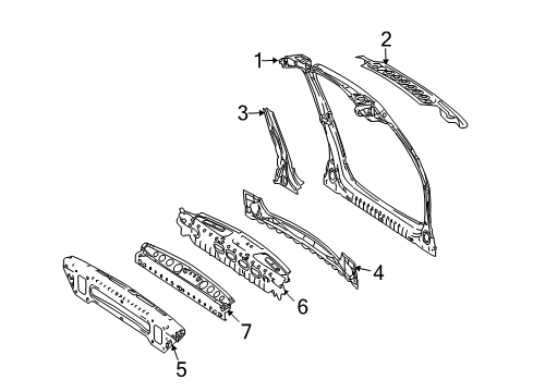 Rear Frame Opening Diagram for 164-640-15-16