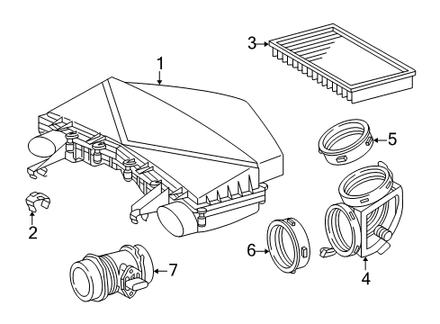 2001 Mercedes-Benz CLK55 AMG Air Intake Diagram