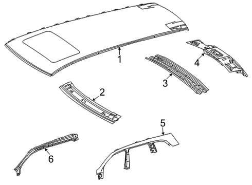 2023 Mercedes-Benz GLS63 AMG Roof & Components Diagram