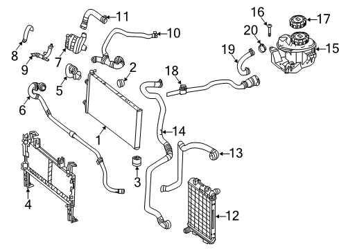 Coolant Hose Diagram for 166-500-13-77