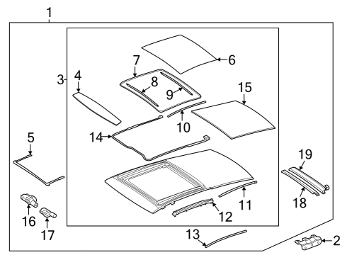 Sunroof Frame Diagram for 296-780-01-00