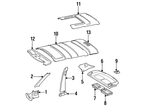 1988 Mercedes-Benz 560SEL Interior Trim Diagram