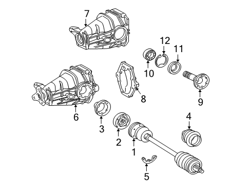 Axle Cover Diagram for 203-351-07-08