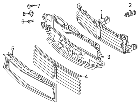 2021 Mercedes-Benz GLA250 Radiator Support Components Diagram