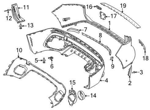 2021 Mercedes-Benz GLA250 Bumper & Components - Rear Diagram 1