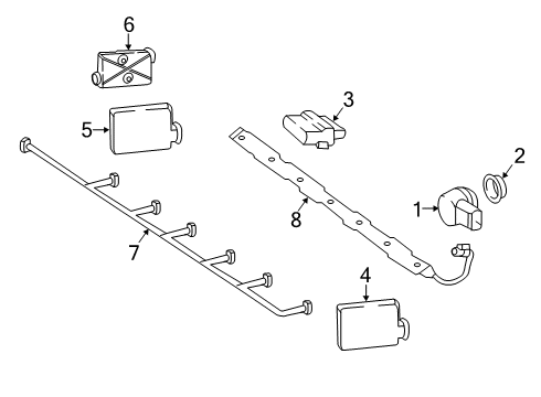 2019 Mercedes-Benz GLC63 AMG S Electrical Components - Rear Bumper Diagram