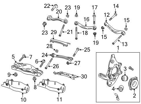 2015 Mercedes-Benz C250 Rear Suspension, Control Arm Diagram 1