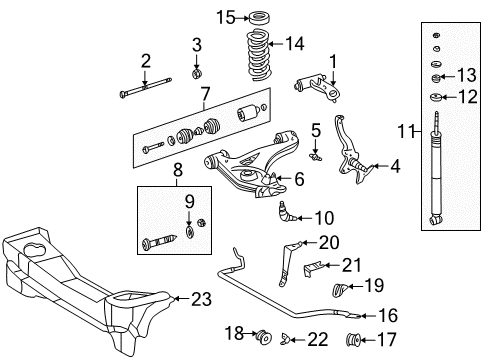 Stabilizer Bar Bracket Diagram for 202-323-10-26