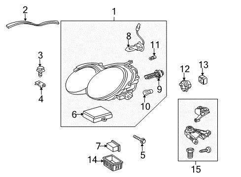 2008 Mercedes-Benz SL550 Headlamps, Headlamp Washers/Wipers Diagram