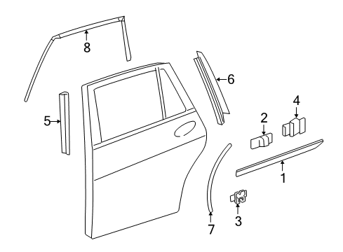 2011 Mercedes-Benz R350 Exterior Trim - Rear Door