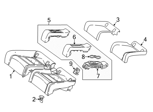 OUTER COVER, RR SEAT CUSH Diagram for 205-920-08-07-3E75