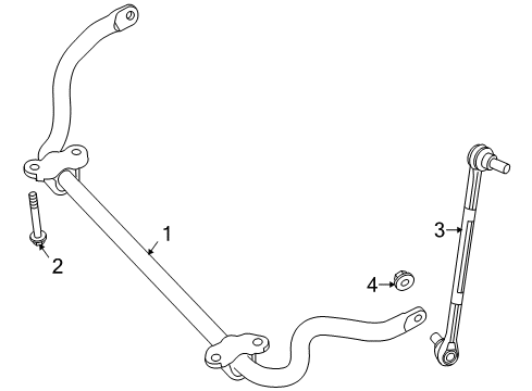 2018 Mercedes-Benz GLC350e Stabilizer Bar & Components - Front Diagram 2