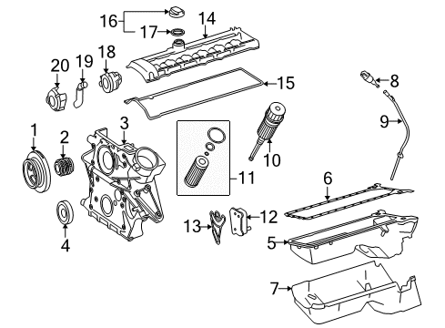 2006 Mercedes-Benz E320 Engine Parts & Mounts, Timing, Lubrication System Diagram 1