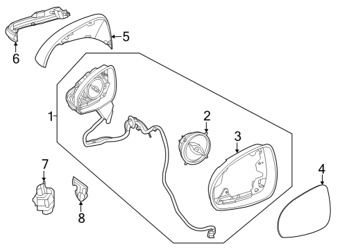 2023 Mercedes-Benz EQE 500 SUV Outside Mirrors Diagram