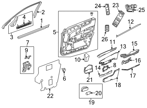 Door Trim Panel Diagram for 212-720-14-62-7P38