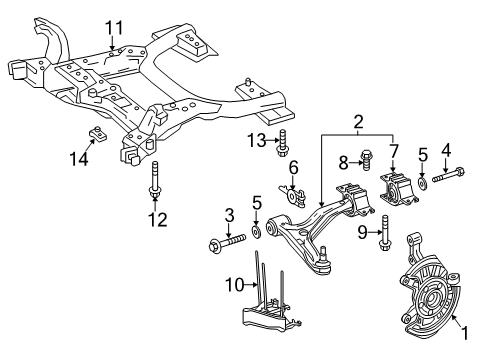 Suspension Crossmember Bracket Diagram for 246-626-05-05