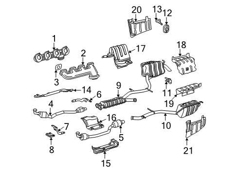 2006 Mercedes-Benz CLS500 Exhaust Components, Exhaust Manifold Diagram