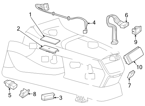 2024 Mercedes-Benz EQE 350+ Electrical Components - Console Diagram