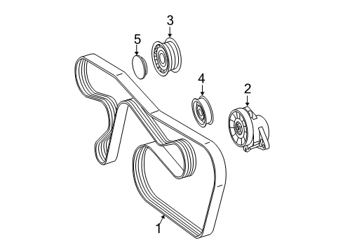 2009 Mercedes-Benz E550 Belts & Pulleys, Maintenance Diagram